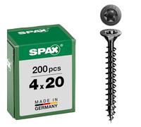 Spax T-TAR Plus - Vite universale, a testa svasata, filettatura completa (4 x 20 mm, 200 pezzi)
