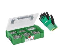 SPAX Valigetta di montaggio L-BOXX Mini set elettricista - 475 viti a testa semicircolare in 5 misure, 75 tasselli, 3 T-STAR più punte e guanti da lavoro, 800000294563
