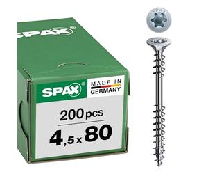 Spax verleges chraube 4.5 X 80 filetto parziale Torx 20 Wirox di argento, 200 pezzi, 541010450805