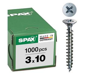 SPAX Vite universale, 3,0 x 10 mm, 1000 Pezzi,A croce Z1, 4CUT, WIROX A3J, 1081010300105
