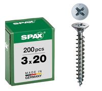 SPAX Vite universale, 3,0 x 20 mm, 200 Pezzi,A croce Z1, 4CUT, WIROX A3J, 1081010300203