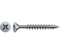 Spax, 1081010450805, Vite universale, 4,5 x 80 mm, 200 pezzi, testa svasata, Croce recesso Z, 4Tagliare, filo pieno, zincato vuoto A2J