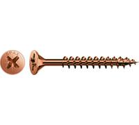 SPAX Vite universale, 5 x 80 mm, 200 pezzi, Filetto totale, Testa svasata, Intaglio a croce Z2, 4CUT, Brunito - 1081140500805