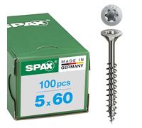 SPAX - Vite universale a testa piatta T-STAR plus, inossidabile A2, filettatura parziale 5 x 60