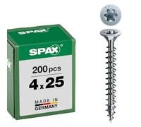 SPAX Vite universale T-STAR plus 4CUT Filettatura piena Bianco zincato 4.0 x 25 mm 200 pz