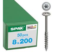 Spax, Viti a testa piatta T-Star plus, in acciaio INOX 1.4567, 8 x 200, 50 pz.