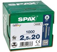 Spax, Viti a testa svasata Z, 2,5 x 20 mm, zincatura galvanizzata, 1000 pz.