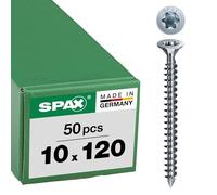 SPAX Viti costruzione legno, 10,0 x 120 mm, 50 pezzi, testa centrale, testa svasata, T-STAR plus, punta CUT, WIROX - 1201011001205