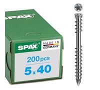 Spax Viti filettate per terrazzo a testa cilindrica 5 x 40 mm Acciaio inox A2 200 pz