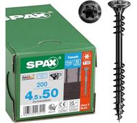 SPAX Viti per facciata 4,5 x 50 mm, 100 pezzi, in acciaio inox A2 BLAX, filettatura di fissaggio, T-STAR plus T20, testa svasata, 4CUT - 25470404505022