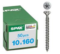 Vite a testa svasata Spax in acciaio inox A4 filettatura completa 10,0 x 160 mm