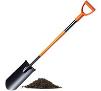 Spaziali di drenaggio Kadax, sponsor di drenaggio con mantello D, pala in acciaio, pala di pizzo con stelo, vanga da giardino ai fori, paletta di drenaggio, vanga (121 cm, nero/arancione)