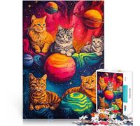 Spazio Animale Gatto Puzzle da 1000 pezzi per adulti Giocattoli che creano dipendenza e sfidano l'intelligenza del cervello Decorazione d'arte per la casa 38x26cm