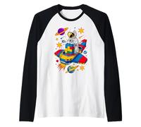 Spazio Astronauta Master Builder Building Blocks Mattoni Bambini Maglia con Maniche Raglan