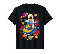 Spazio Astronauta Master Builder Building Blocks Mattoni Bambini Maglietta
