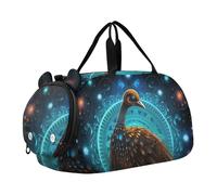 Spazio Blu Struzzo Borsa Sportiva da Nuoto e Palestra con Scomparto per Scarpe Borsa da Viaggio per Il Fine Settimana Borsone per Ragazzi