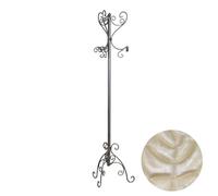 Spazio Casa Appendiabiti da Terra 3P in Ferro Battuto - Tortora - Shabby Chic