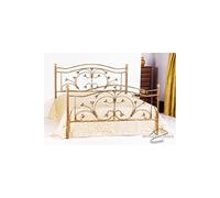 Spazio Casa Letto in Ferro battuto Foglie - Bronzo, Matrimoniale (Rete 160x190)