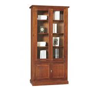 Spazio Casa Libreria 2 Ante Classica in Legno Arte Povera - Noce