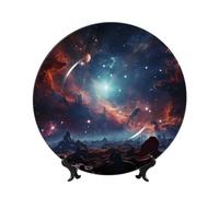 Spazio con grappolo Piatti decorativi in ceramica Bone China Piatto decorativo con espositore Ornamento in ceramica fatto a mano Personalità Porcellana Piatto da pranzo Artigianato per Home Office