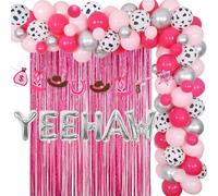 Spazio Cowgirl Decorazioni per feste YEEHAW Addio al nubilato Kit ghirlanda di palloncini Disco Cowgirl Banner Rose Red Tinsel Ghirlanda Decorazioni per feste
