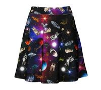 Spazio Galaxy Gatto Stars Dragon Nave Pianeti Angel Stampa a Zampa Skater Gonna