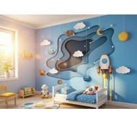 Spazio Muro Murale Carta da Parati 368x254 CM 366x254cm Gigante Bambini Camera