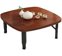 Spazio pieghevole per il risparmio di spazio té tavolino quadrato da caffè, tavolo da pranzo, piccola scrivania per Tatami seduta sul pavimento finestra della camera da letto all’aperto(Brown,80*80cm)