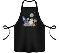 Spazio Scimmie Aliens UFO Pupazzo di Neve Natale Cotone Grembiule 100% Biologico