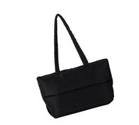 Spaziosa borsa a tracolla in stile coreano, pratica borsa a tracolla in nylon resistente all'usura casual con interno imbottito e multiplo, Nero, 31×23×12cm