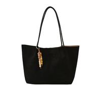 Spaziosa borsa ascellare vellutata per pendolarismo con borsa interna staccabile e comoda borsa a tracolla sotto le ascelle, Nero, As the pic show