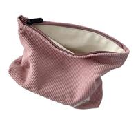 Spaziosa borsa da toilette da donna in velluto a coste con facile accesso di grande capacità articoli da toeletta organizzati più colori portatili per la cura della pelle organizzata, Polvere di carne