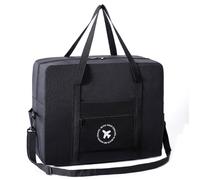 Spaziosa borsa da viaggio pieghevole con tracolla adatta per viaggi di lavoro e brevi viaggi, Nero Large Bk-l, Medium
