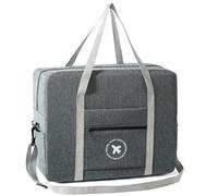 Spaziosa borsa da viaggio pieghevole con tracolla impermeabile pieghevole bagagli adatto per viaggi di lavoro e brevi viaggi, grigio, L, Bellezza di massa