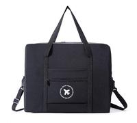 Spaziosa borsa da viaggio pieghevole con tracolla impermeabile pieghevole bagagli adatto per viaggi di lavoro e brevi viaggi, Nero , L, Bellezza di massa