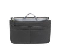 Spaziosa borsa per il trucco con doppia cerniera per organizzare articoli di bellezza per le donne borse a tracolla versatili, Bk, Large