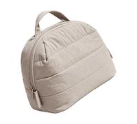 Spaziosa borsa per trucco con pratica maniglia e tasche, Khaki | Scomparti resistenti all ' usura con tasche multiple per l ' organizzazione della palestra in viaggio, spazio