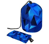 Spaziosa e impermeabile: grande borsa per il trucco da donna, l'ultimo organizer per articoli da toeletta per viaggi e casa, triangolo blu geometrico, Multicolore,