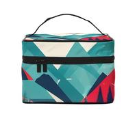 Spaziosa trousse da viaggio con stampa di paesaggi di montagna - Beauty case da viaggio con manico per donne o ragazze