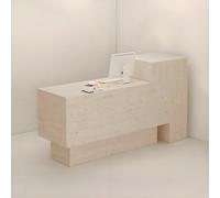 Spazioso banco reception con facile montaggio per saloni, negozi, hotel e supermercati, finitura in travertino (B L 120 x 50 x 110 cm) ideale per negozi di abbigliamento