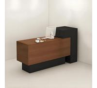 Spazioso banco reception con facile montaggio per saloni, negozi, hotel e supermercati, marrone, L (240 x 50 x 110 cm) soluzione versatile per negozi di abbigliamento