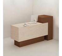 Spazioso banco reception per salone, negozio, hotel, supermercato, facile montaggio, travertino C L 150 x 50 x 110 cm, perfetto per negozi di abbigliamento e altro