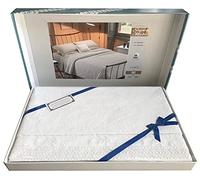 SpazioTessile Coperta Copriletto Broccato Piquet Roseto Bianco Pizzo 100% Cotone Made in Italy (Matrimoniale 300x250 Scatola)