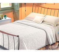 SpazioTessile Coperta Copriletto Broccato Piquet Roseto Bianco Pizzo 100% Cotone Made in Italy (Piazza e Mezza 220x250)