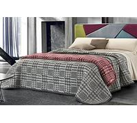 SpazioTessile - Coperta Invernale Letto Singolo Misto Lana Pesante, Plaid Singolo per Divano Made in Italy, Fantasia London, Coperta Calda Invernale 500 gr/m² (Bordeaux, 150x210)