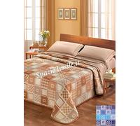 SpazioTessile Coperta Misto Lana Quadri 2 colori Singolo Piazza e Mezza Matrimoniale anche Maxi (Beige, Matrimoniale Maxi)