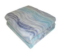 SpazioTessile Coperta Misto Lana Wave 3 colori Singolo Piazza e Mezza Matrimoniale anche Maxi (Blu, 1 Piazza e Mezza)