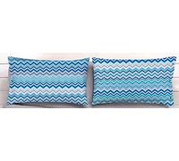 SpazioTessile Coppie Federe per Guanciali Bahia Lilla o Azzurro 100% Cotone (Azzurro, 1 Federa 50x120)