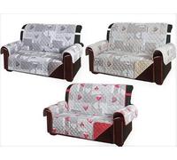 SpazioTessile Copridivano Trapuntato Cuori Shabby Reversibile Morbida Microfibra (Beige, 1 Posto seduta 60 cm + braccioli)