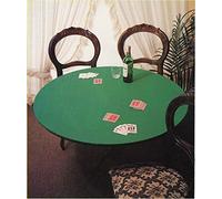 SpazioTessile Copritavolo Mollettone Salvatavolo Verde Da Gioco Poker Elastico Perimetrale (Ovale 140x180)